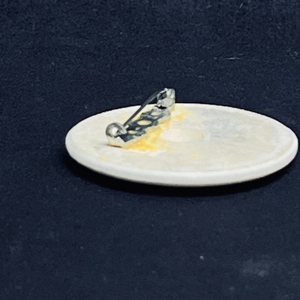Vintage Ceramic Hand Painted Basket Of Flowers Brooch (5147) - Picture 5 of 5
